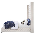 ACME Fabrice Beige Velvet Eastern King Bed Model BD00964EK
