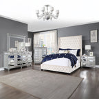 ACME Fabrice Beige Velvet Queen Bed Model BD00965Q