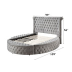 ACME Gaiva Gray Velvet Eastern King Bed with Storage Model BD00966EK