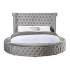 ACME Gaiva Gray Velvet Queen Bed with Storage Model BD00967Q