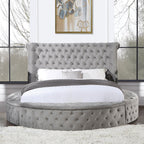 ACME Gaiva Gray Velvet Queen Bed with Storage Model BD00967Q