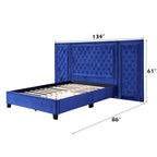 ACME Damazy Blue Velvet Eastern King Bed Model BD00972EK