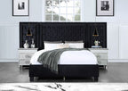 ACME Damazy Black Velvet Eastern King Bed Model BD00974EK