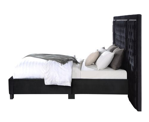 ACME Damazy Black Velvet Eastern King Bed Model BD00974EK