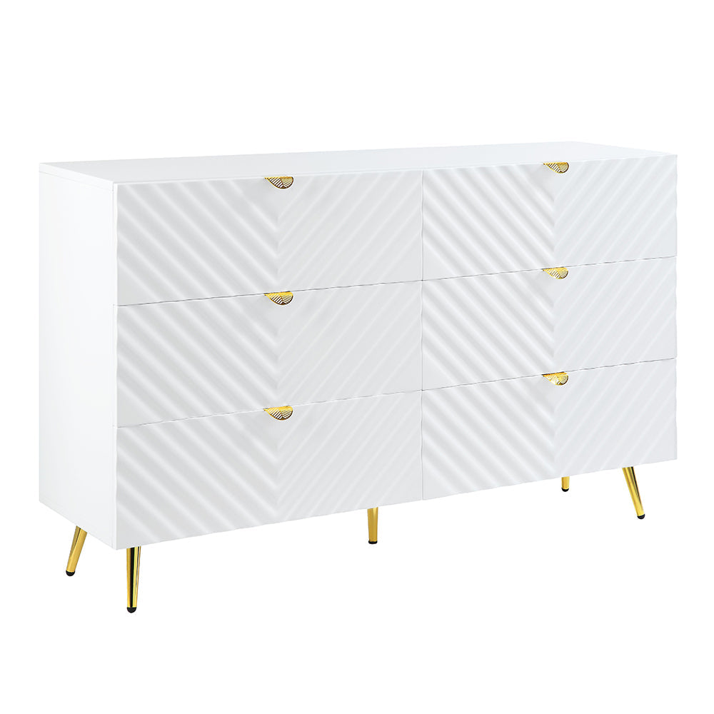ACME Gaines White High Gloss Dresser Model BD01037