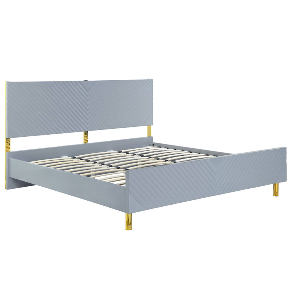 ACME Gaines Gray High Gloss Queen Bed Model BD01040Q