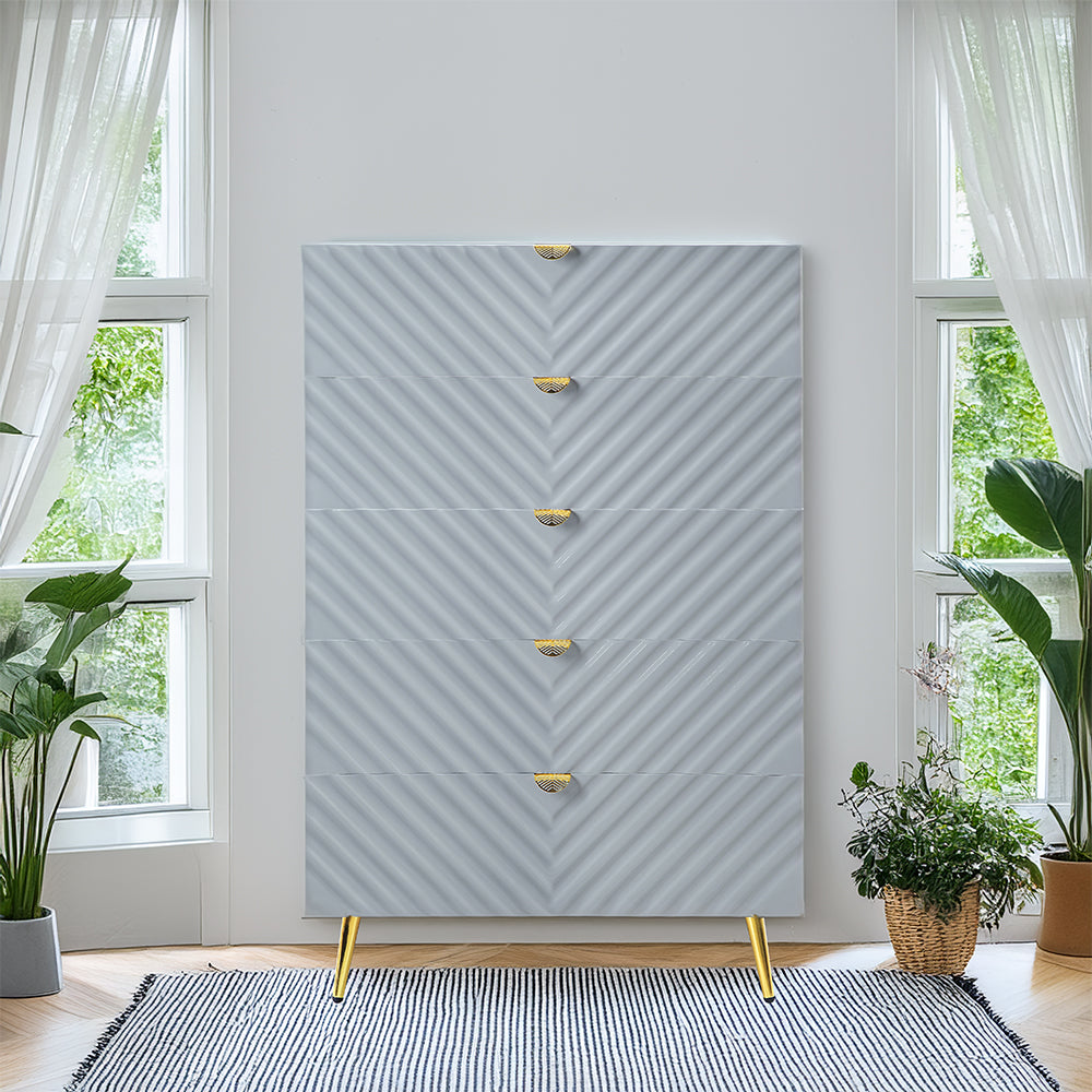 ACME Gaines Gray High Gloss Finish Chest Model BD01044A