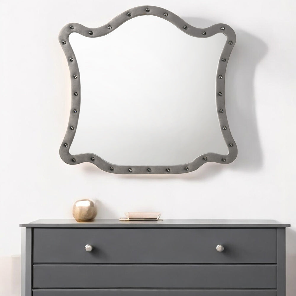 ACME Perine Gray Velvet Mirror Model BD01064