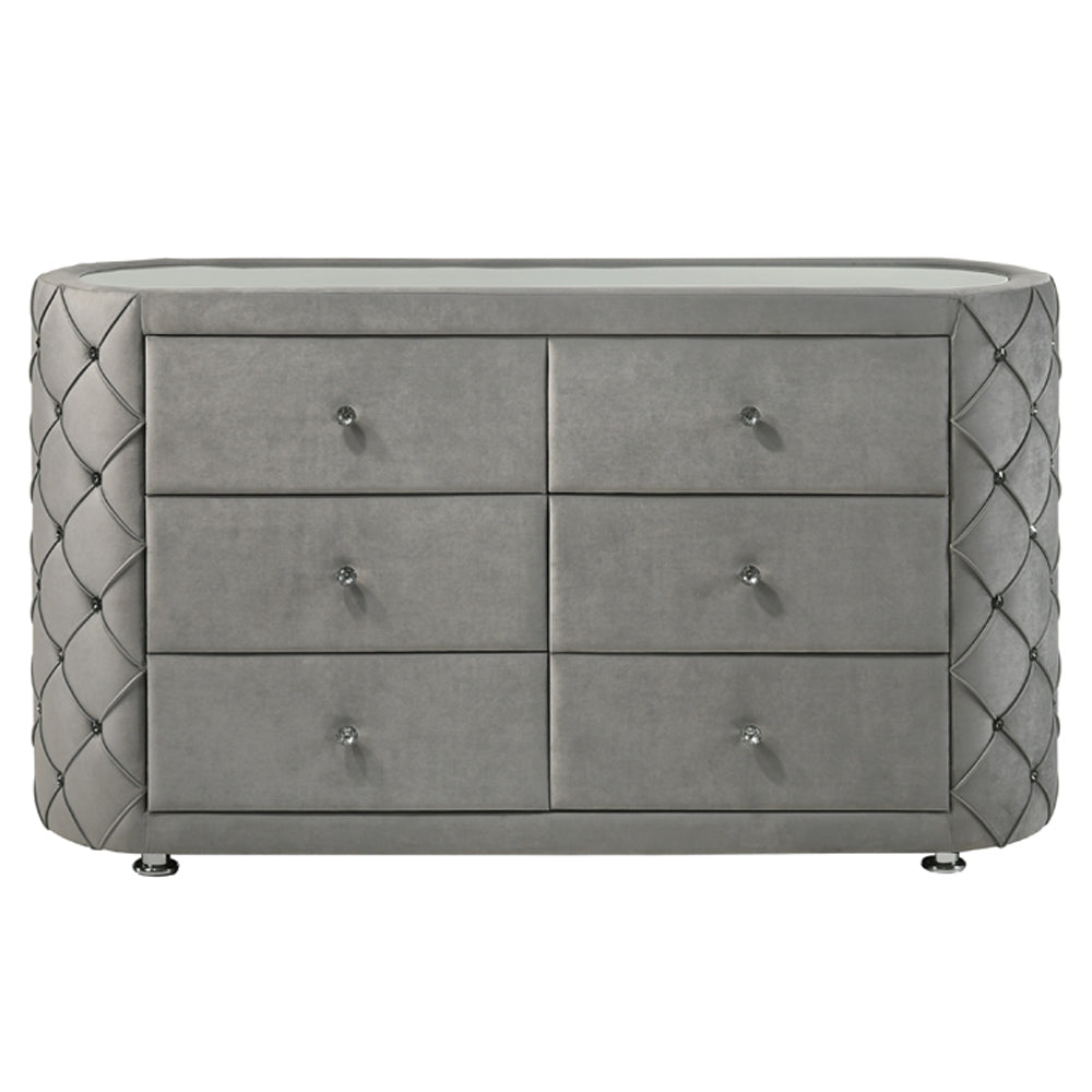 ACME Perine Gray Velvet Dresser Model BD01065