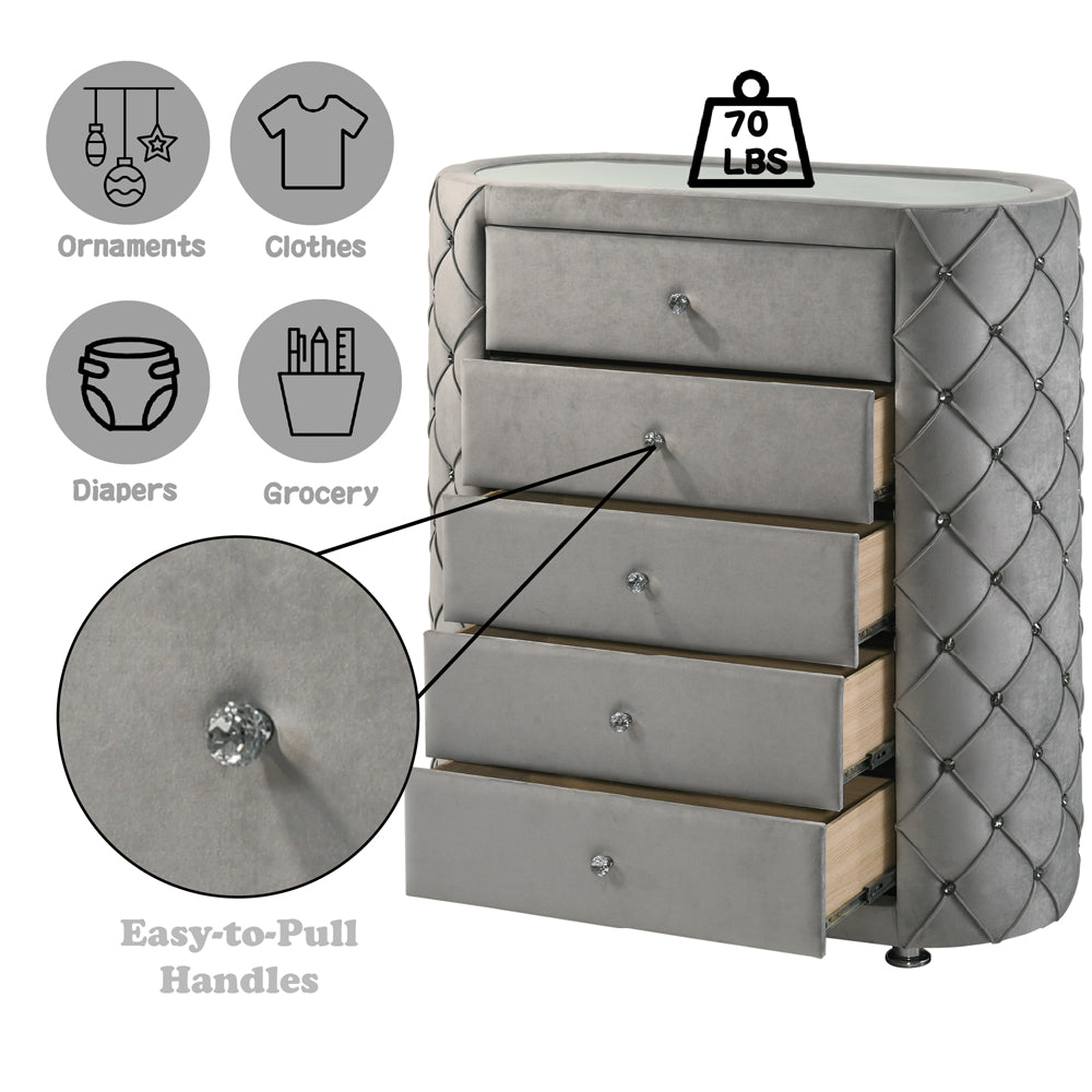 ACME Perine Gray Velvet Chest Model BD01066