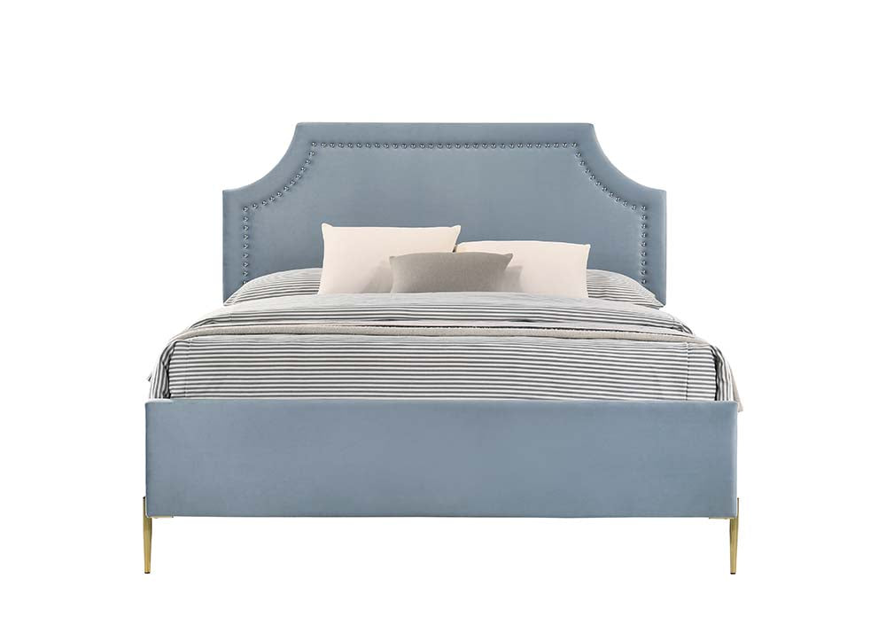 ACME Milla Light Blue Velvet Queen Bed Model BD01181Q