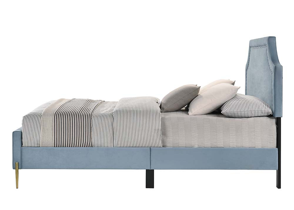 ACME Milla Light Blue Velvet Queen Bed Model BD01181Q