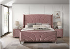 ACME Salonia Pink Velvet Eastern King Bed Model BD01182EK