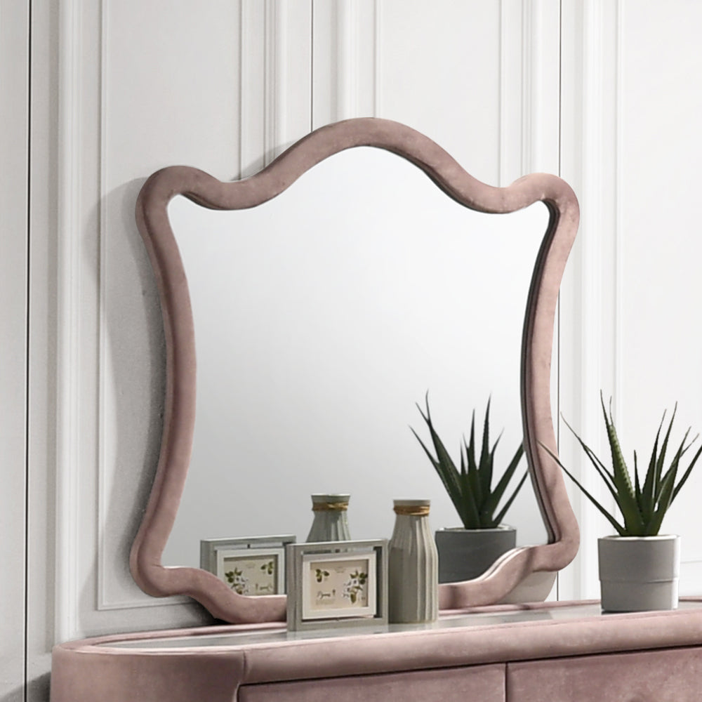 ACME Salonia Pink Velvet Mirror Model BD01185