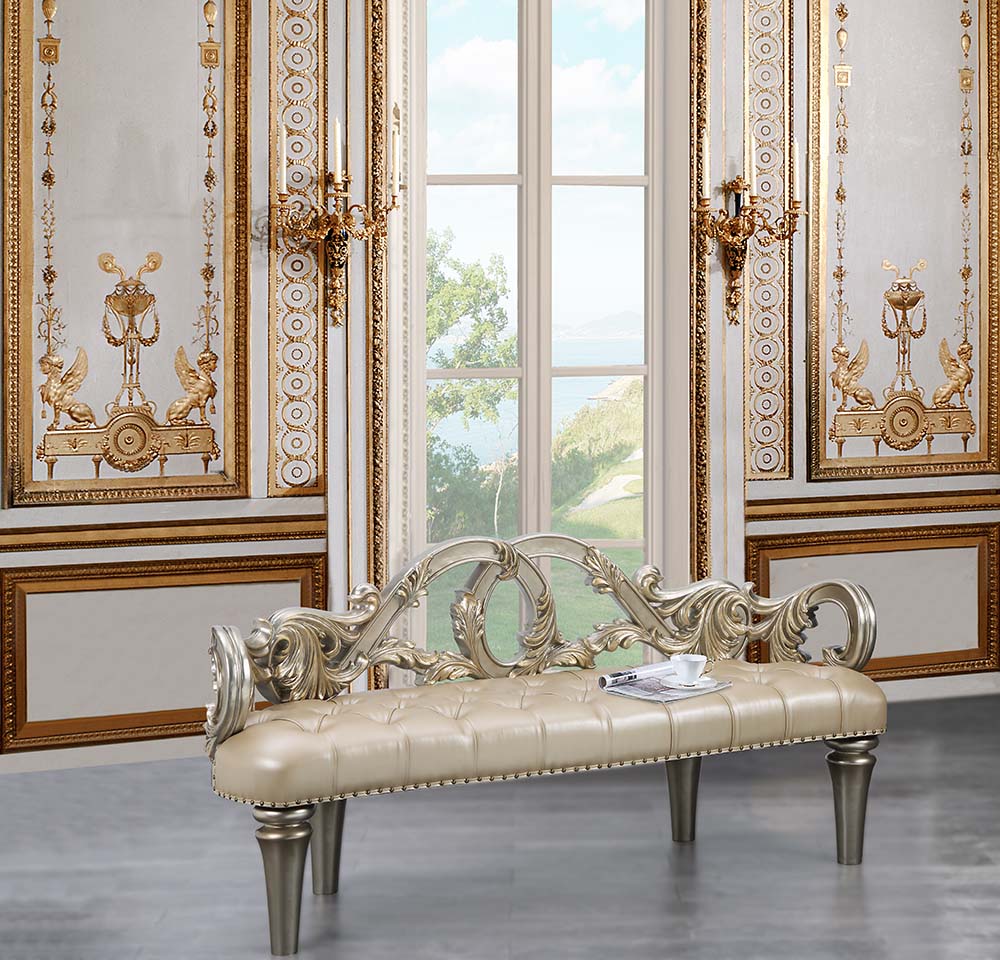 ACME Danae Champagne & Gold Bench Model BD01239