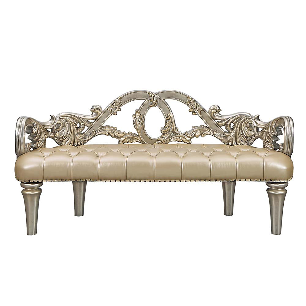 ACME Danae Champagne & Gold Bench Model BD01239