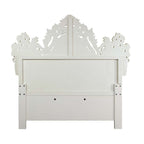 ACME Adara Pearl White Synthetic Leather & Antique White Eastern King Bed Model BD01248EK