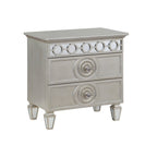 ACME Varian Silver & Mirrored Nightstand Model BD01280