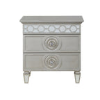 ACME Varian Silver & Mirrored Nightstand Model BD01280