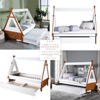 ACME Loreen Oak & White Twin Bed Model BD01287T