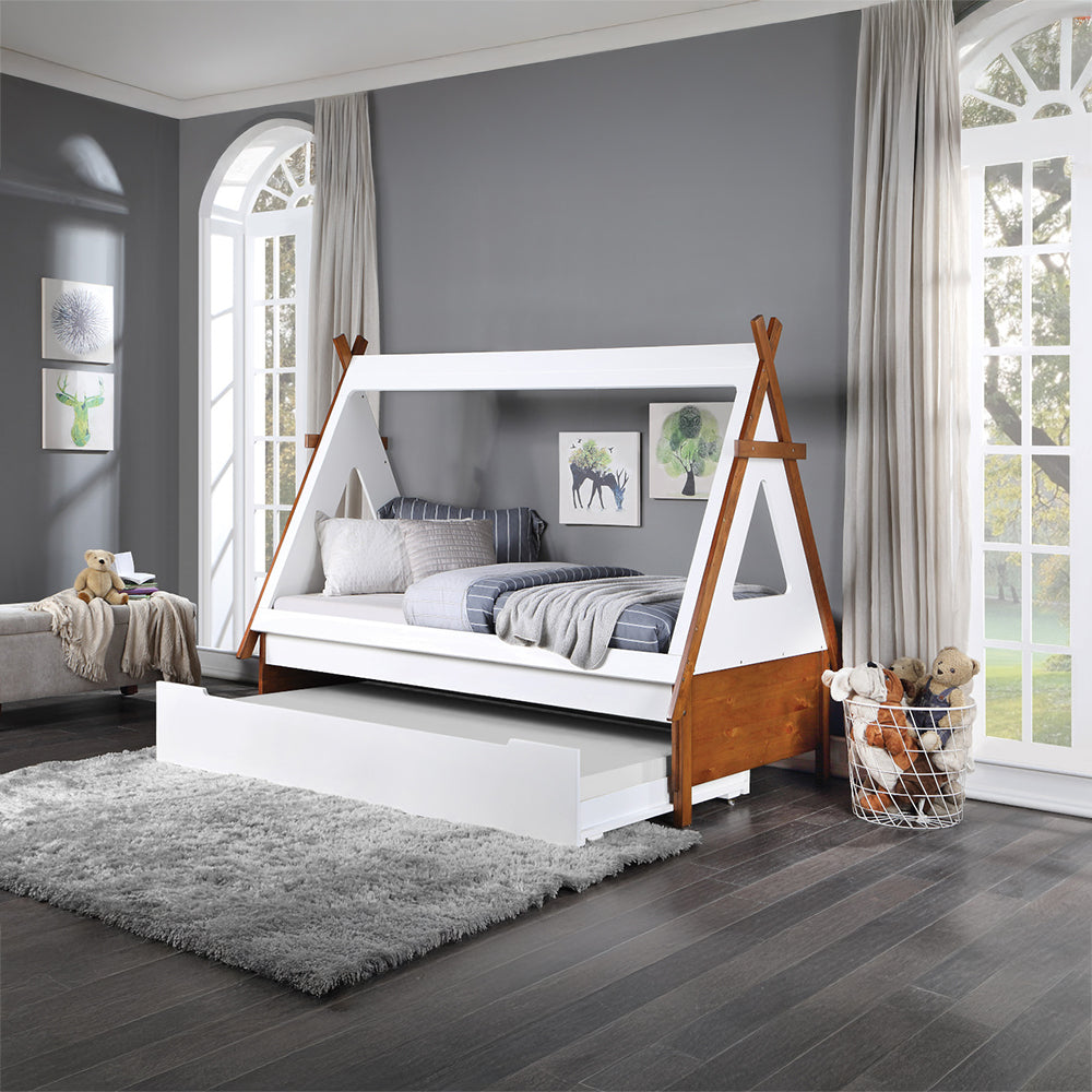 ACME Loreen Oak & White Twin Bed Model BD01287T