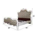 ACME Versailles II Vintage Gray Synthetic Leather & Bone White Eastern King Bed Model BD01322EK