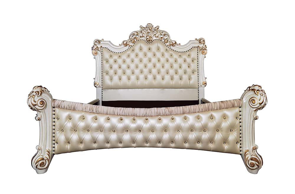ACME Vendome Synthetic Leather & Antique Pearl Queen Bed Model BD01339Q