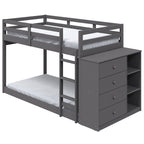 ACME Gaston Gray Bunk Bed (Twin | Twin) with 4 Drawers & 3 Compartments Model BD01372