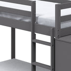 ACME Gaston Gray Bunk Bed (Twin | Twin) with 4 Drawers & 3 Compartments Model BD01372