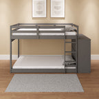 ACME Gaston Gray Bunk Bed (Twin | Twin) with 4 Drawers & 3 Compartments Model BD01372
