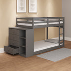 ACME Gaston Gray Bunk Bed (Twin | Twin) with 4 Drawers & 3 Compartments Model BD01372