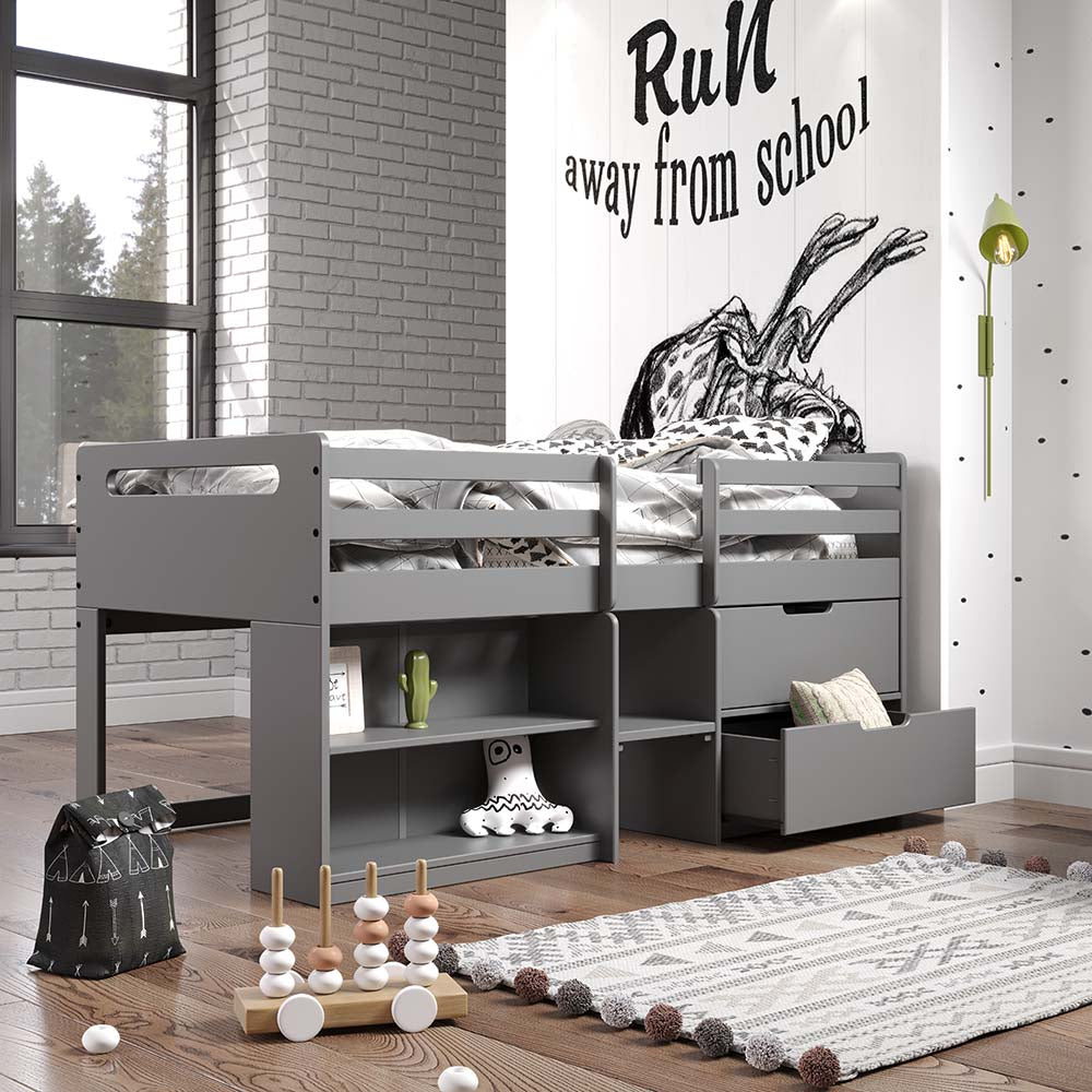 ACME Fabiana Gray Twin Loft Bed with Storage Model BD01375