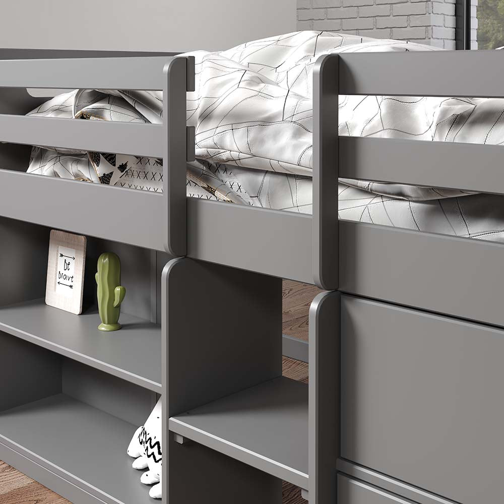 ACME Fabiana Gray Twin Loft Bed with Storage Model BD01375