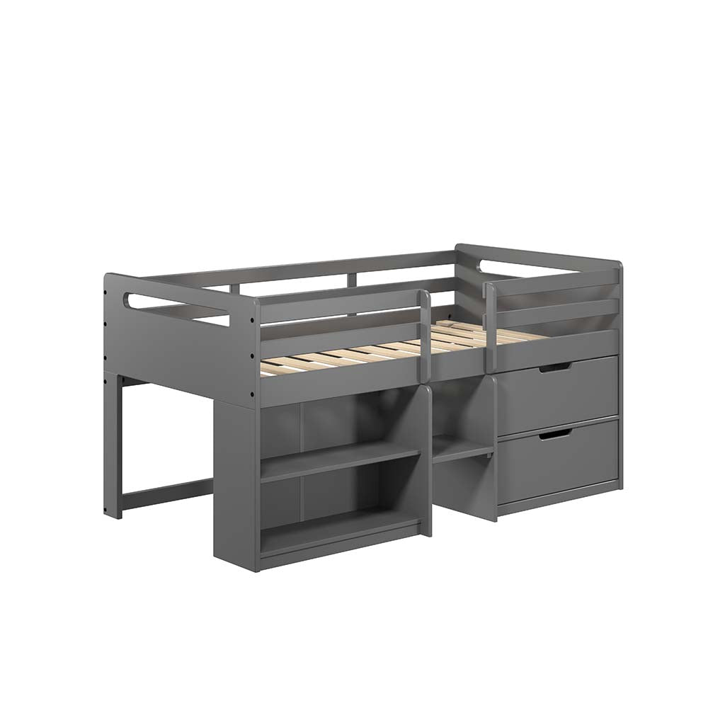 ACME Fabiana Gray Twin Loft Bed with Storage Model BD01375