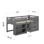 ACME Fabiana Gray Twin Loft Bed with Storage Model BD01375