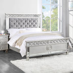 ACME Varian Gray Velvet Silver & Mirrored Twin Bed Model BD01412T