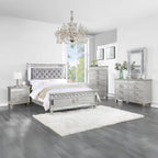 ACME Varian Gray Velvet Silver & Mirrored Twin Bed Model BD01412T