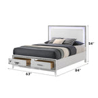 ACME Haiden LED & White Queen Bed with Storage Model BD01425Q