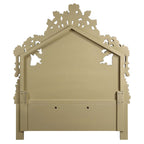 ACME Bernadette White Synthetic Leather & Gold Eastern King Bed Model BD01474EK