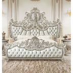 ACME Sandoval Beige Synthetic Leather & Champagne Eastern King Bed Model BD01487EK