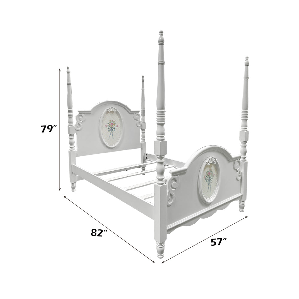 ACME Flora White Full Bed (Poster) Model BD01637F