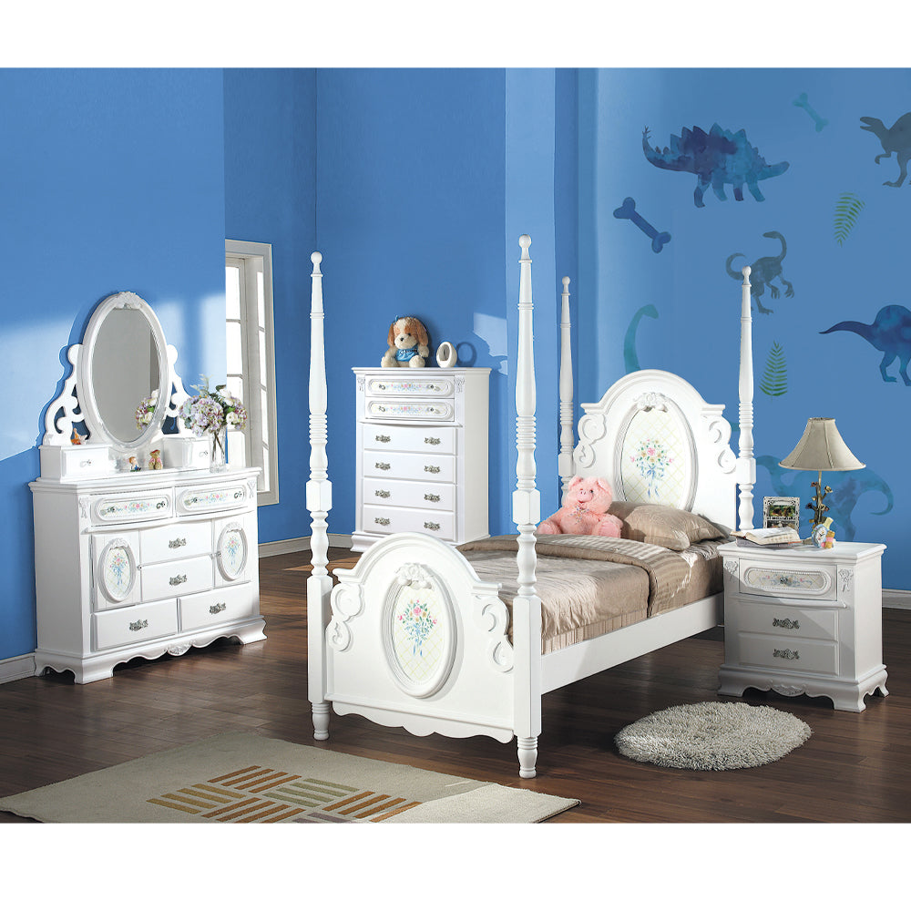 ACME Flora White Twin Bed (Poster) Model BD01638T