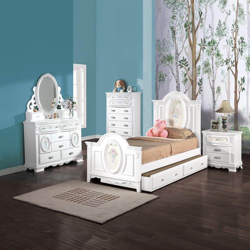ACME Flora White Twin Bed Model BD01645T