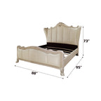 ACME Dresden II Synthetic Leather & Bone White California King Bed Model BD01672CK