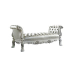 ACME Dresden Synthetic Leather & Bone White Bench Model BD01687