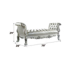 ACME Dresden Synthetic Leather & Bone White Bench Model BD01687