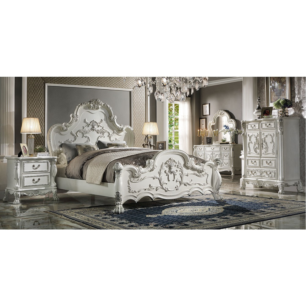 ACME Dresden Bone White Eastern King Bed Model BD01707EK
