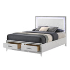 ACME Haiden LED & White Eastern King Bed with Storage Model BD01742EK