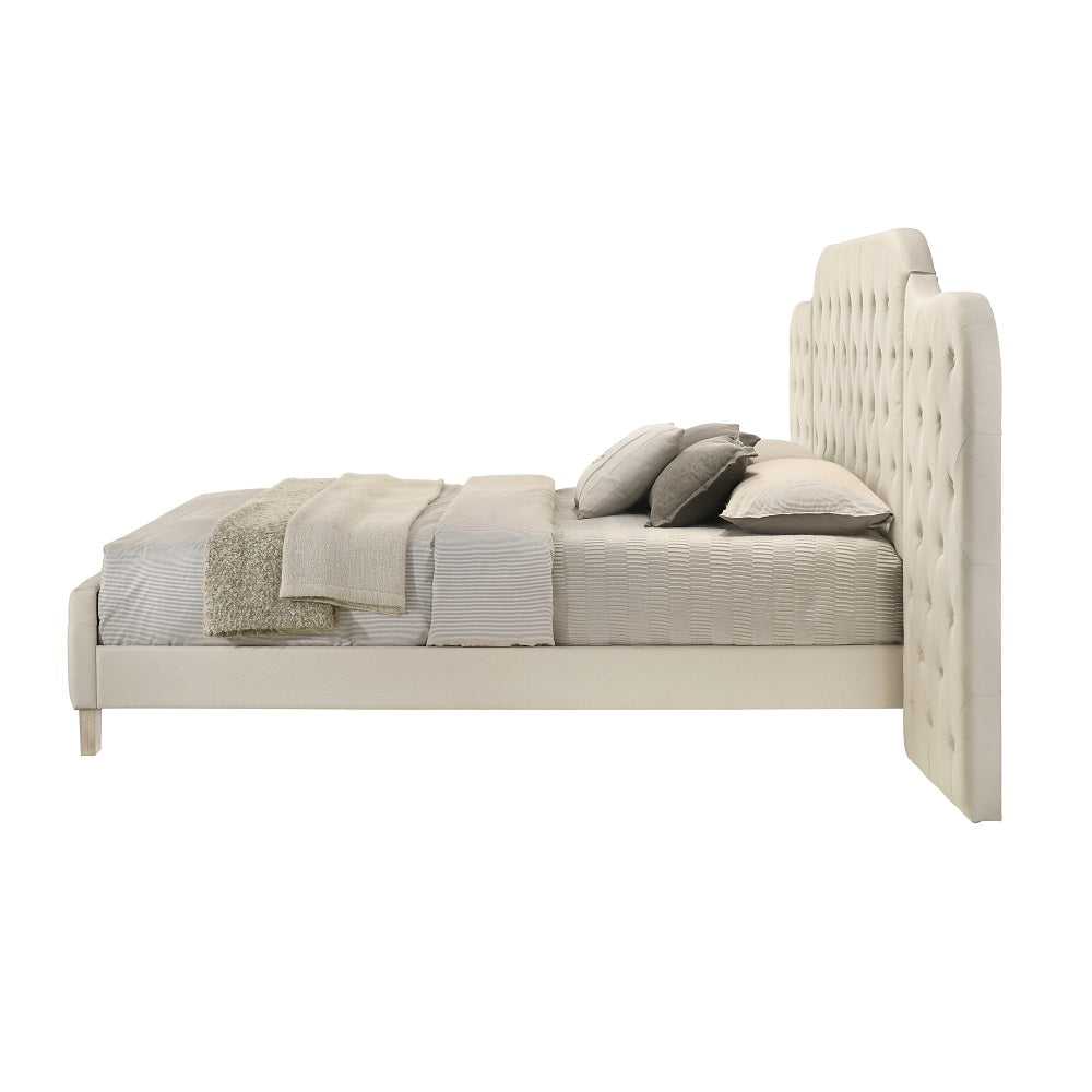 ACME Ranallo Beige Linen Queen Bed Model BD01778Q