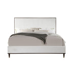 ACME Carena Light Gray Fabric White & Walnut Queen Bed Model BD02027Q